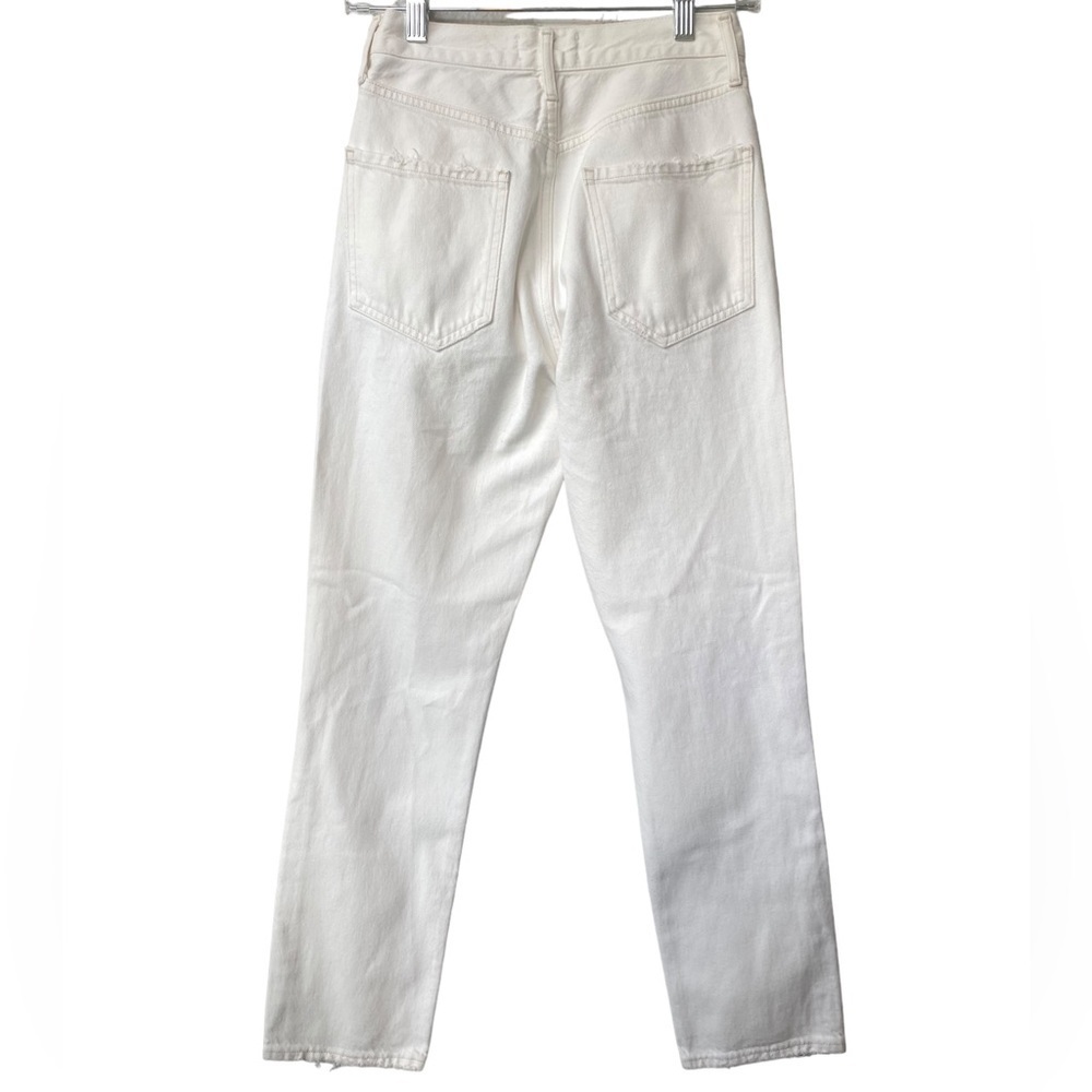 Agolde Riley Jean High Rise Distressed White Size 24 - Picture 7 of 13